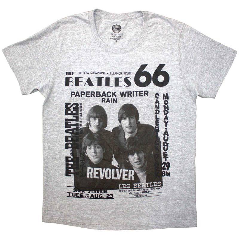 【予約商品】THE BEATLES バンドTシャツ ユニセックス: 1966 (Grey)