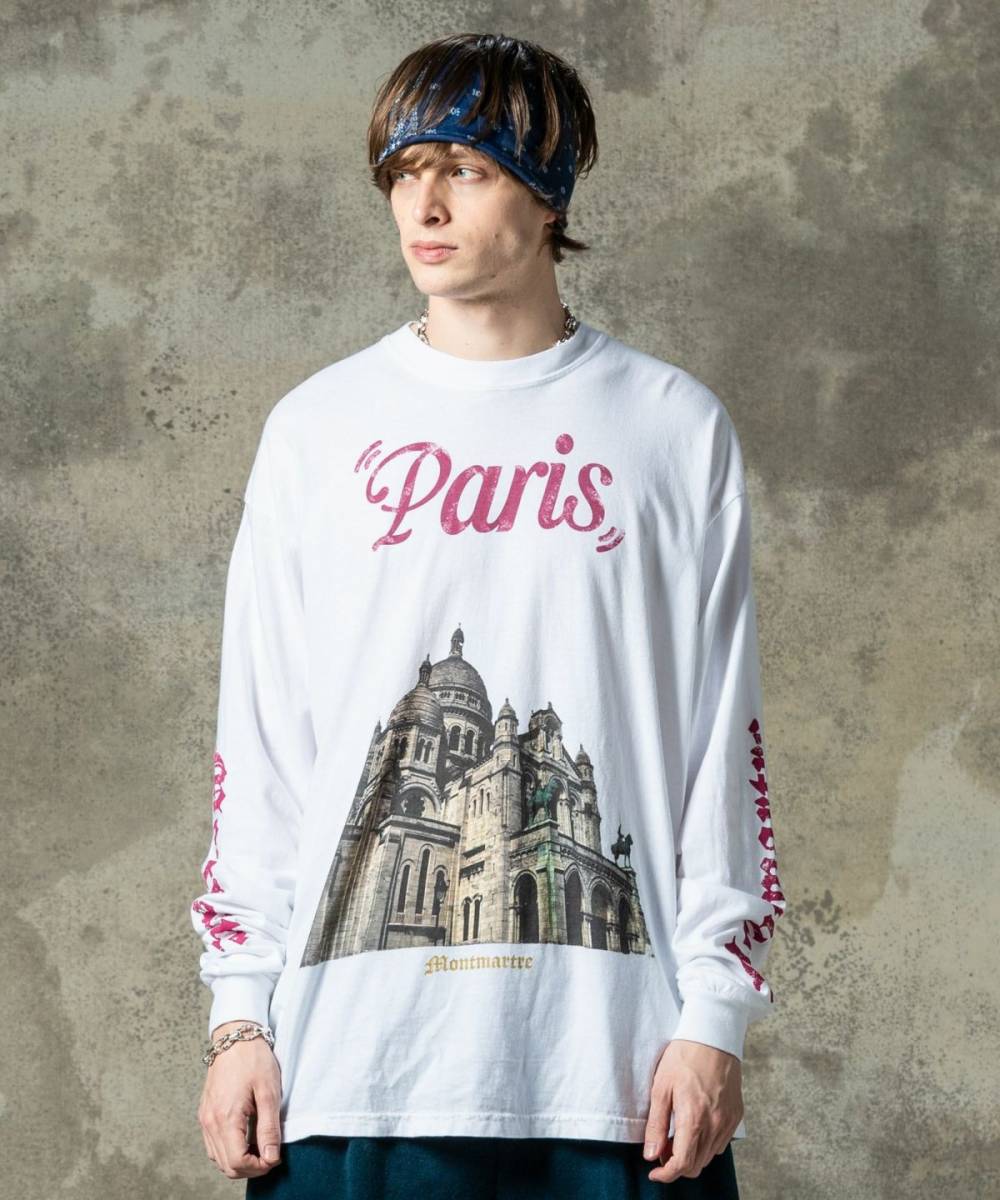 glamb(グラム)Montmartre Long Sleeves T-Shirt / モンマルトルロングスリーブＴシャツ - White