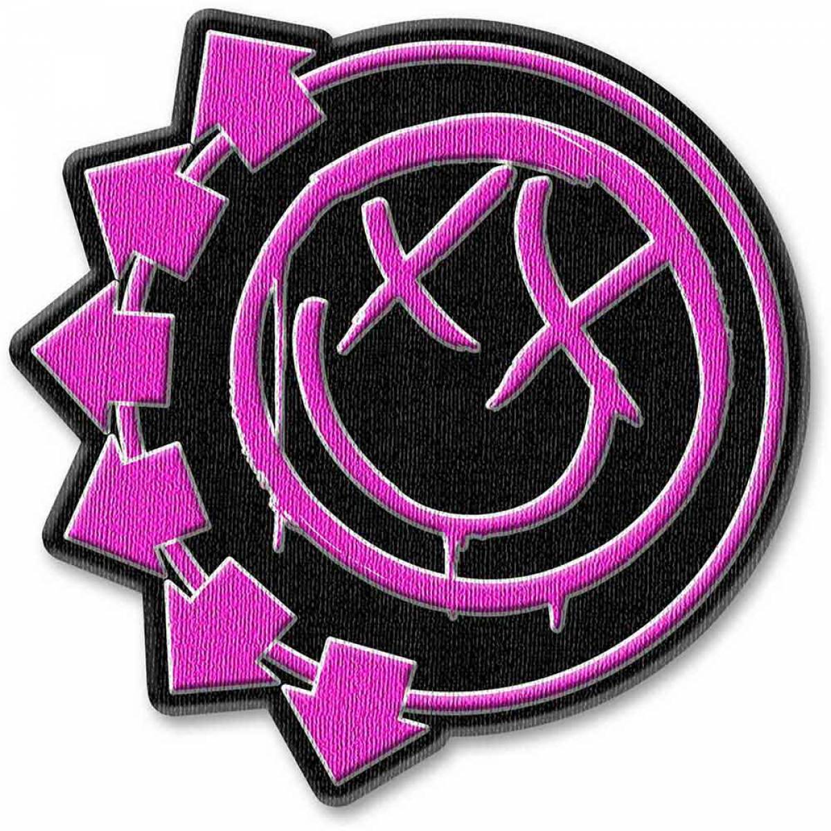 BLINK-182 Woven Patch: Pink Neon Six Arrows Smile (Standard)