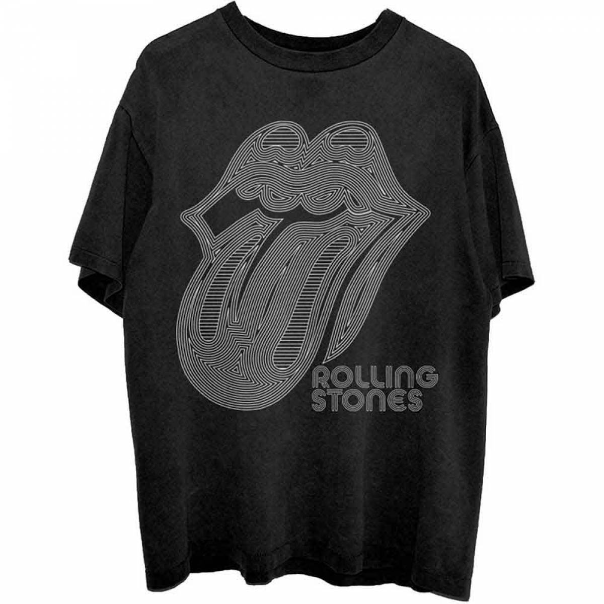 【予約商品】THE ROLLING STONES バンドTシャツ ユニセックス: Holographic Tongue (Black) - BLACK