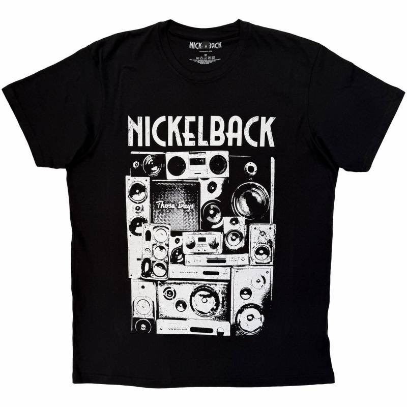 【予約商品】NICKELBACK Unisex Premium Carbon バンドTシャツ: Wall Speakers (Black)