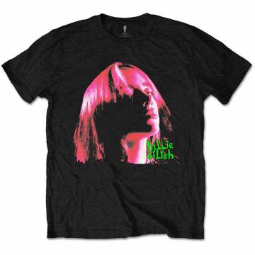 【予約商品】BILLIE EILISH バンドTシャツ ユニセックス: Neon Shadow Pink (Black) - BLACK