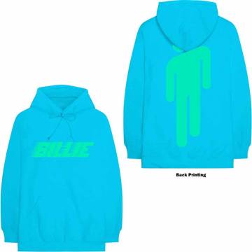 【予約商品】BILLIE EILISH Unisex Pullover Hoodie: Logo & Blohsh (Neon Blue) (Back Print) - NEON BLUE