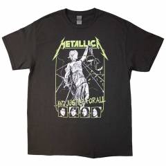 【予約商品】METALLICA バンドTシャツ ユニセックス: Justice Faces (Charcoal Grey)