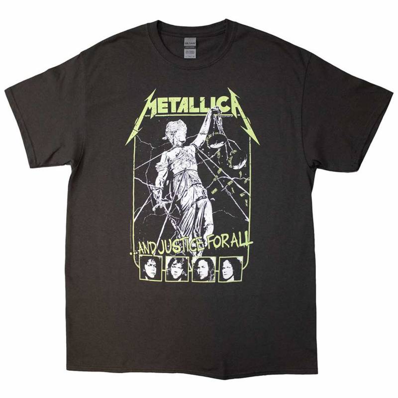 【予約商品】METALLICA バンドTシャツ ユニセックス: Justice Faces (Charcoal Grey)