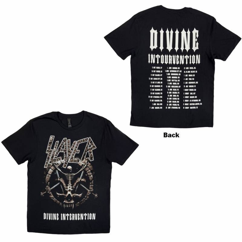 【予約商品】SLAYER バンドTシャツ ユニセックス: Divine Intervention 2014 Dates (Black) (Back Print & Ex-Tour)