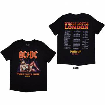 【予約商品】AC/DC バンドTシャツ ユニセックス: Whole Lotta London PWR-UP EU Tour '24 (Black) (Back Print & Ex-Tour) - BLACK