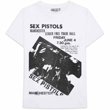 【予約商品】THE SEX PISTOLS バンドTシャツ ユニセックス: Manchester Flyer - WHITE