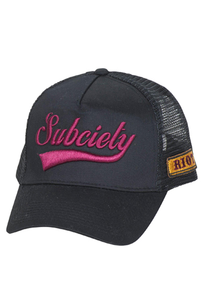 Subciety MESH CAP-GLORIOUS- - BLACK/BURGUNDY