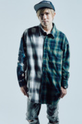 Zephyren(ゼファレン) SWITCHING BIG SHIRT L/S BLACK / GREEN