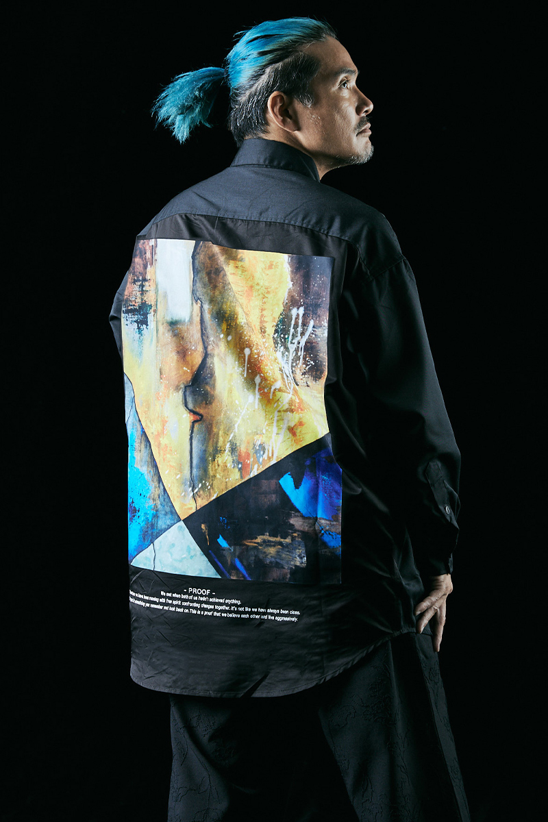 【予約商品】Zephyren(ゼファレン) PRINT SHIRT L/S FLOW - Proof - BLACK